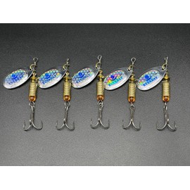 EVERBAY Fishing Spinners, Hard Fishing Lures, Long Cast Tackle, Sea Fishing, Metal Spinnerbait Freshwater and Saltwater for Spinning for Trout, Salmon, Perch, Pike, Bass, Pollock, size 3, set/5pcs