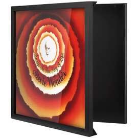 ONE WALL 12 x 12 Inch Vinyl Record Frame for Play & Display Album, Solid Wood Front-Opening Frame Mount LP Covers with Clear Acrylic, Black