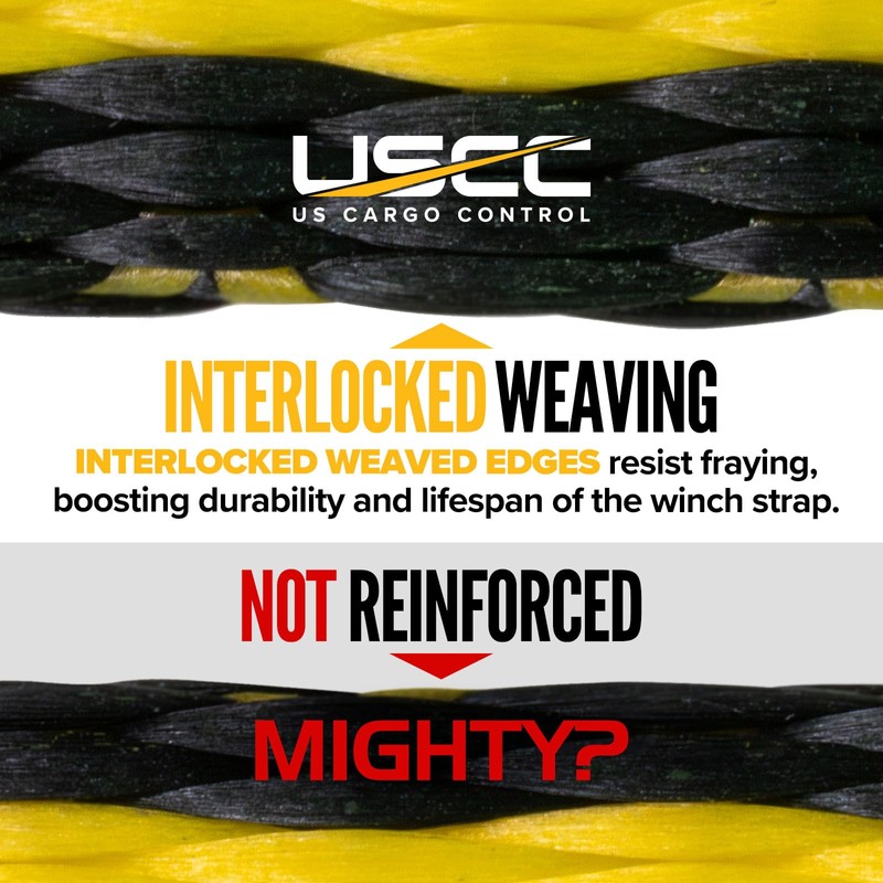 US Cargo Control 4" x 30' Winch Strap with D-Ring,