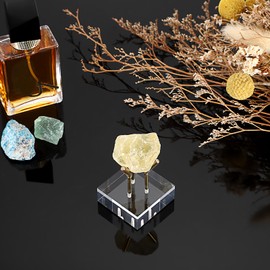 Hipiwe Gold Metal Arm Display Stand Easel with Acrylic Base Small Display Easel Holder for Sphere Crystal Ball Eggs Mineral Geodes Rock Seashell