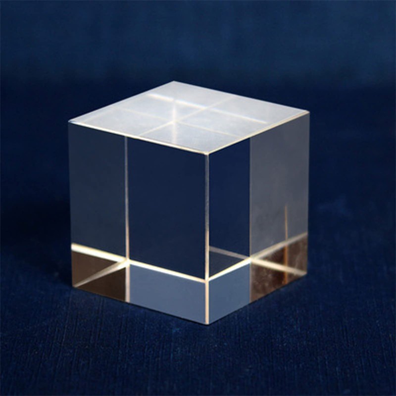Multicoloured Cube Prism Glasses, Transparent Cube Optical Glass Cube Prism,