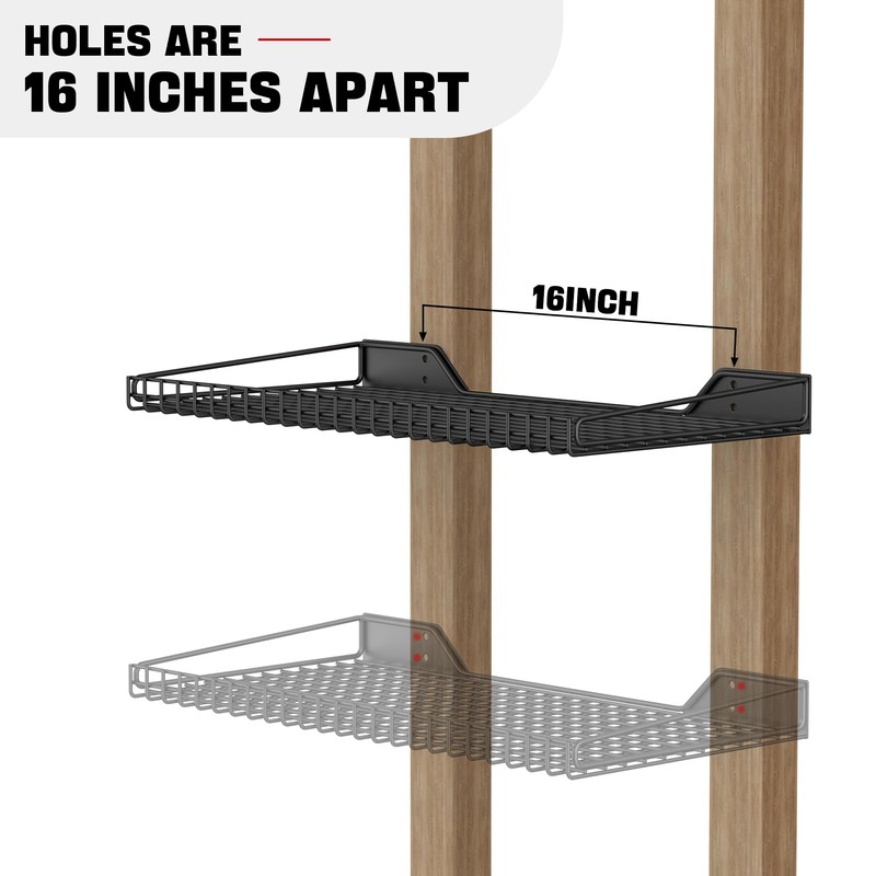 Ultrawall Wall Mounted Storage Shelf for Garage, 2 Pack Metal