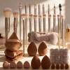 Set 40 Brochas Y Esponjas Maquillaje Profesional 40pcs Coffee