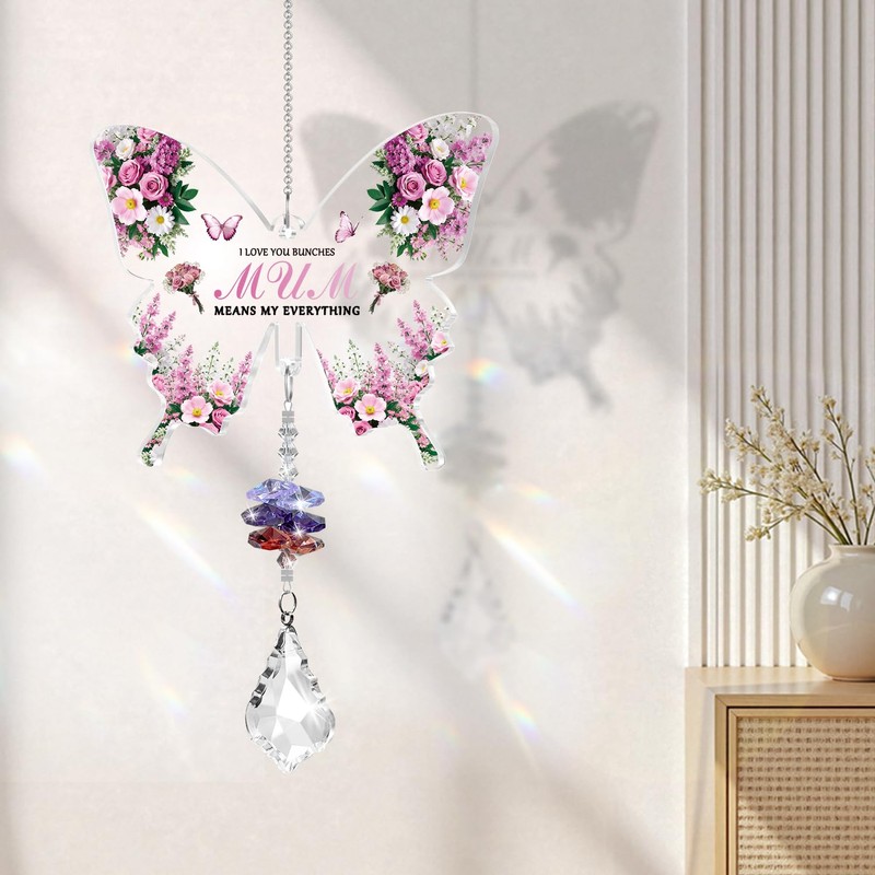 Sanyetral To Daughter Gift from Mum,Butterfly Acrylic Crystal Sun catcher