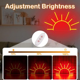 Orange Sunrise Neon Sign, Attivolife Light up Sun LED Wall Decor Lamp, Ideal for Home Living Room Cafe Shop Bar Party, Decoration with Dim USB Powered, Christmas Day Birthday Present for Kids Friend