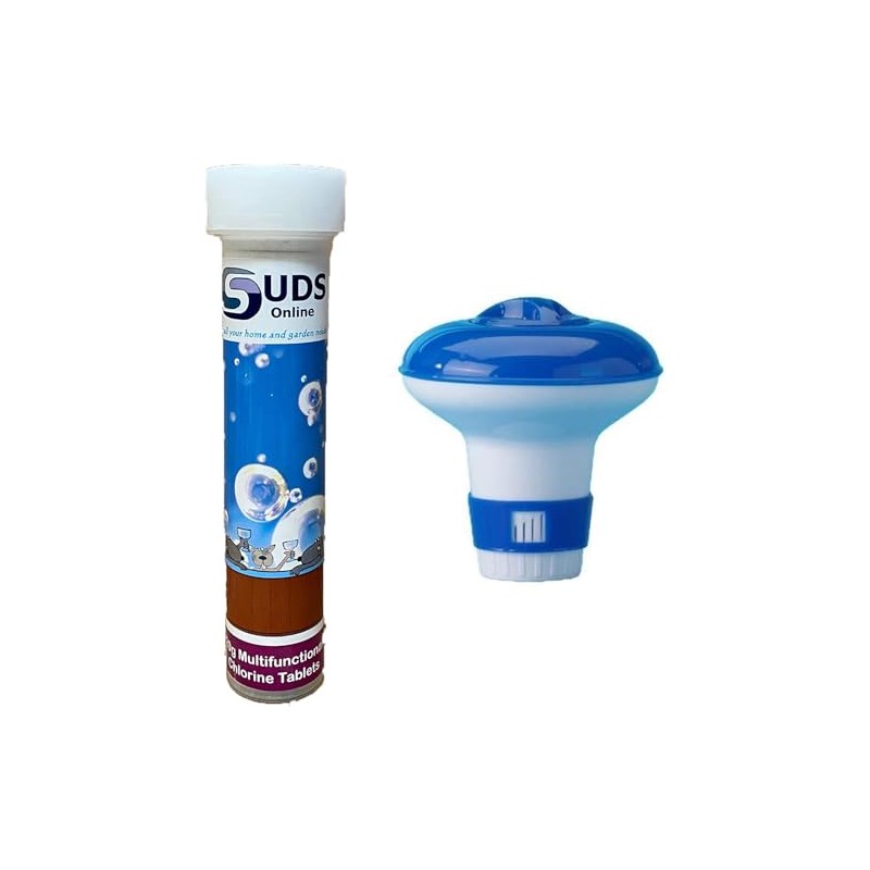 SUDS-ONLINE Floating Dispenser + 10 Ultimate Chlorine Tablets 20g Hot