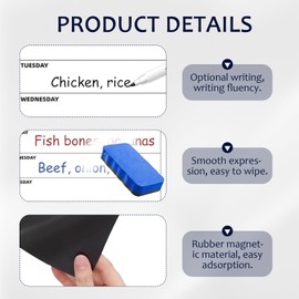 Meal Planner Board, A4 Meal Planner Magnetic for Fridge, Comes with a Kidney-Friendly Food Chart, for Menus, Meals, Memos, Suitable for Kitchen Offices