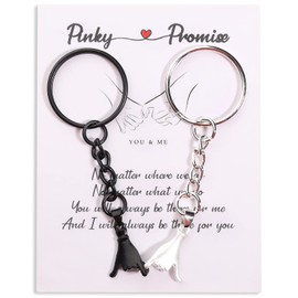 Pinky Promise Keychain for Couples Valentine Gifts for Boyfriend Girlfriend Couples Best Friend Keychains Christmas Anniversary Keychain for Women Man Matching Couples Key Chain for Husband Wife (BS)
