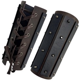 1 Pair Medieval Arm Guards, Viking Cuff Made of Faux Leather, Vintage Knight Armguards, Renaissance Armour, LARP Leather Strap