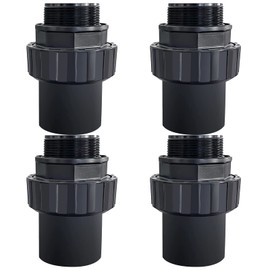 Amptyhub 2" Hi-Temp Union Compatible with All Pentair Whisperflo and Intelliflo Pumps for Inground Swimming Pool 21063-200-000-2" MIP x 2" Slip PVC - 4 Pack