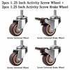 4 Pcs 1.25-Inch Stem Caster Wheels – TPR Swivel Wheels