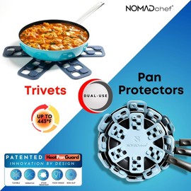 NOMADCHEF NOMADCHEF Dual-Use Silicone Pan Protectors for Stacking & Trivets for Hot Dishes | Silicone Trivet Mat | Perfect for Pot and Pan Protectors for Stacking | Cookware Protectors for Stacking (S-BLU/BLU)