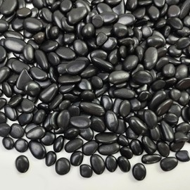 FANTIAN 2 lbs Black Pebbles for Indoor Plants, 3/8 inch Decorative Rocks, Black River Rocks for Succulent Potted Plant, Vase, Aquarium, Landscaping and Outdoor Garden Rocks