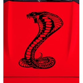 Clausen's World Cobra Snake Hood Car Decal Vinyl Graphics 35.75 Inches, Fits Mustang and Shelby, Black