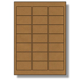 Label Planet® 21 Per Sheet, 50 Sheets (1050 Brown Kraft Labels). Brown, Ribbed, Craft Paper Labels. 63.5 x 38.1mm, LP21/63 BRK.