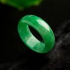 yigedan Women's Natural Green Jadeite Simple Band Ring Jade Jade,