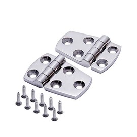 Mxeol Boat Shortside Hinges Marine Flush Hatch Compartment Hinge Heavy Duty Stainless Steel W/Fasteners 1-1/2" x 2-1/4" Pair