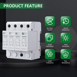 Wengart Surge Protection Device WG-C20,20-40KA AC275V SPD Domestic Deflector Electronic Protection Module DIN Rail Mounting (4P)