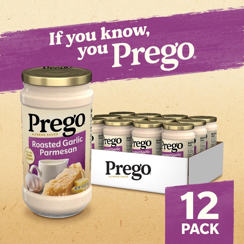 Prego Alfredo Sauce with Roasted Garlic and Parmesan Cheese, 14.5