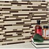 Beige and Brownish Interlocking Pattern 6mm Glass Stone Blend Mosaic