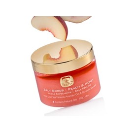 KEDMA Exfoliante Corporal Hidratante Con Sales Del Mar Muerto De Melocotón Y Miel, Con Aceites De Almendra Y Mango, Para Pies Y Cuerpo Para Mujeres, Nutrición Profunda, Cuidado De La Piel Del Mar