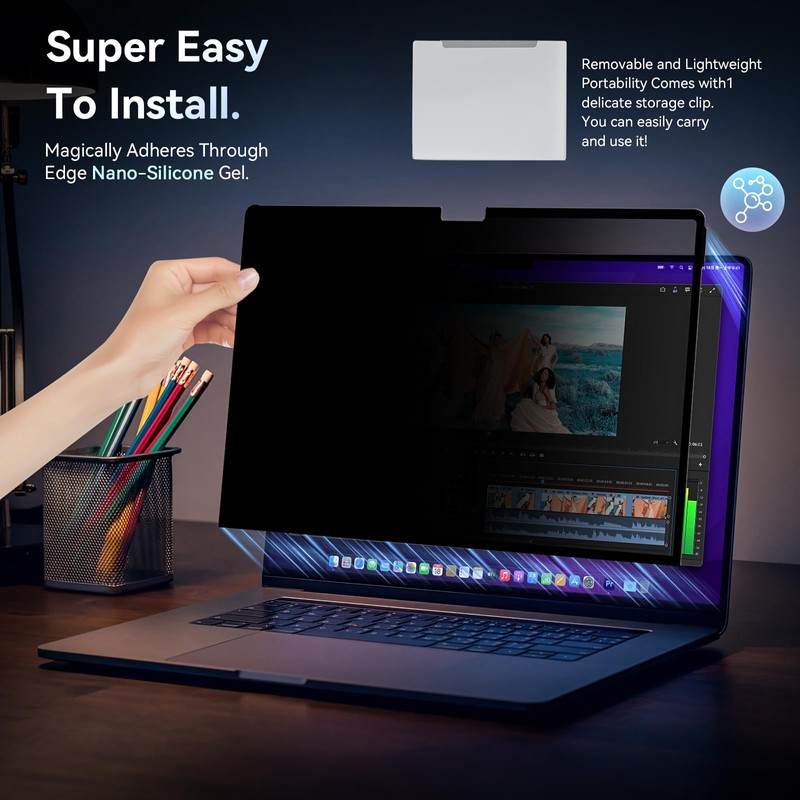 MagicSuction Privacy Filter Compatible with MacBook Pro 16 Inch (2021-2024,