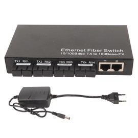 Ethernet to Fiber Optic Media Converter Tx1310nm 10 100Mbps Up To 25km RJ 45 SC Port Ethernet Fiber Switch 100‑240V EU Plug