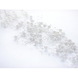 Pearl Garland 5 Pieces of 1.3 m Table Decoration Wedding Christening Christmas (White)