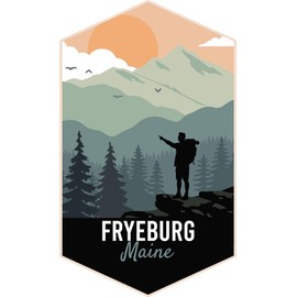 Fryeburg Maine 2-Inch Vinyl Decal Sticker Outdoors Hike Design