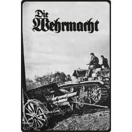 Blechschild 20x30cm gewölbt Historisch Panzer Geschütz Front Deko Geschenk Schild