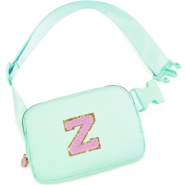 Uygafly Belt Bag Fanny Pack Crossbody Bags with Initials Letter Patch Cute Stuff Birthday Gifts for Teenager Girls Trendy Stuff for Teens | Z,Light Green