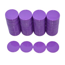 Smartdealspro Set of 100 25MM/1 Inch Opaque Plastic Learning Counting Counters Poker Chips (Purple)