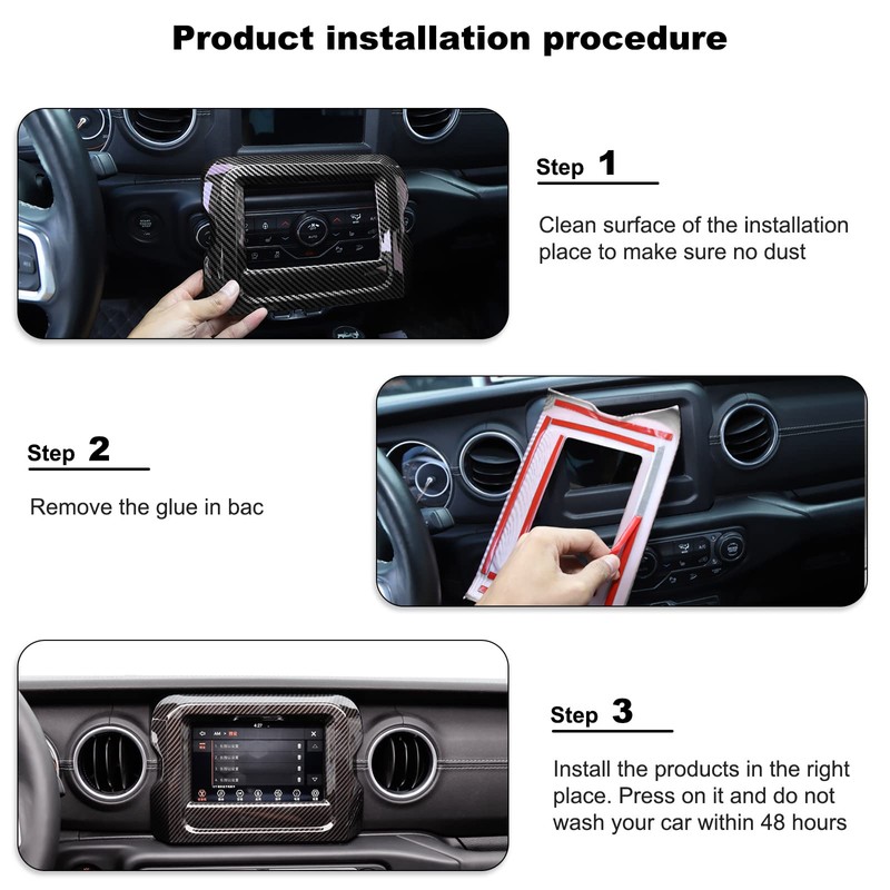 RT-TCZ Carbon Fiber Navigation GPS Screen Panel Frame Cover Trim