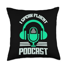 Host Podcast Hosting Radio Microphone Podcast Throw Pillow