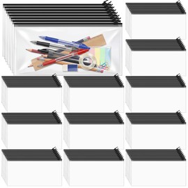 ReliThick 300 Pack Mesh Zipper Pouches Bulk, 9.5 * 4.3 In Small Pencil Case Plastic Envelopes for Cash Office School Supplies Storage, Money Organizing(Black)