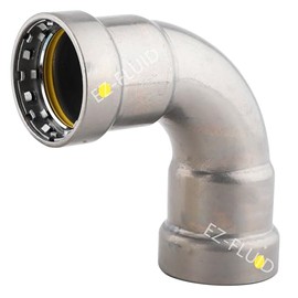 (1Pk) PressKingG 1" Press x Press Gas Carbon Steel 90 Degree Elbow Fitting (HNBR Seal Ring) Fits Mega Type Press Gas Fitting Connection For Steel Gas Pipe CSA Certified Commercial,Residential