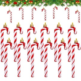 RCVEVCY Pack of 12 Candy Canes Christmas Decoration Christmas Tree Decorations Red Christmas Tree Decoration Candy Canes for Christmas Decoration (Red & White)