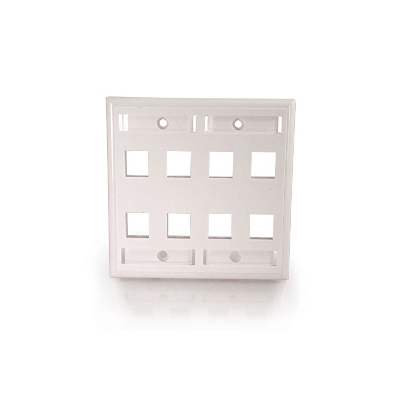 C2G 03415 8-Port Double Gang Multimedia Keystone Double Gang Wall