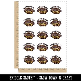 Antisocial Baby Turtle Introvert Temporary Tattoo Water Resistant Fake Body Art Set Collection - 15 2" Tattoos (1 Sheet)