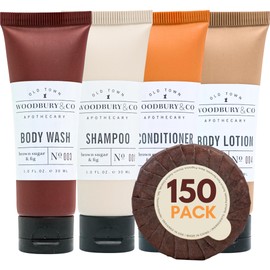 WOODBURY & CO Hotel Soap & Bulk Toiletries (150 PK, 1 oz each),Airbnb Essentials for Hosts & Guests Shampoo & Conditioner Supplies,Guest,Hotel Toiletries Bulk Set,Mini Travel Size Toiletries,Air BnB