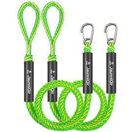 Bungee Boat Dock Line con clip in acciaio inox 316, corda da 122 cm, per barche, PWC, kayak, SeaDoo, Jetski, pontone, barca a motore integrata (2 pezzi, verde)