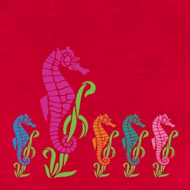 CafePress Seahorse Parade Women's Boy Brief Women's Boy Brief, Boyshort Panty Underwear with Novelty Design Red/White