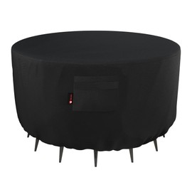 iBirdie Fire Pit Cover Round 44 inch Outdoor Waterproof and Weatherproof Heavy Duty 600D Patio Furniture Table Fireplaces Covers