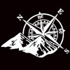 Gobfar Compass Stickers, Pack of 2 Mountain Compass Stickers, White,