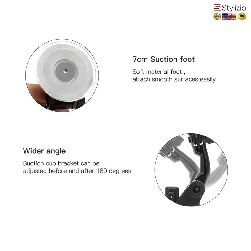micros2u Car Suction Mount Holder compatible with GoPro Hero 12