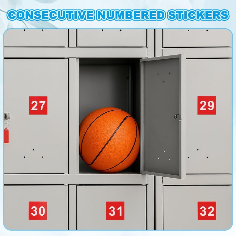 PATIKIL 1.5" Consecutive Number Stickers 1-100, Square Self-Adhesive Vinyl Number