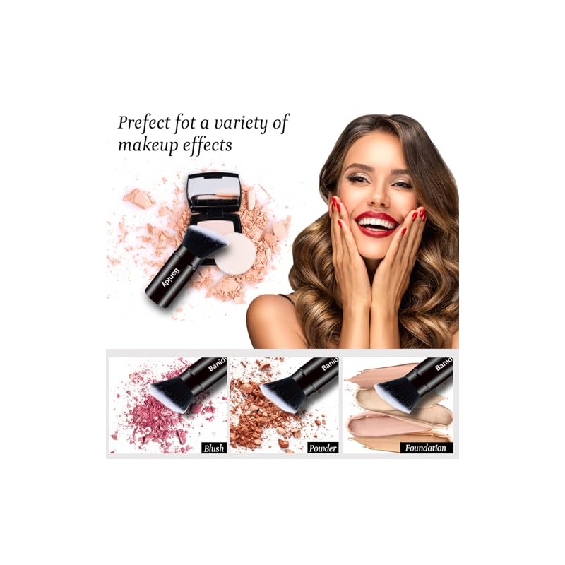 Brocha Maquillaje Kabuki Cara Cepillo Retráctil Viaje Portátil Impecable Base