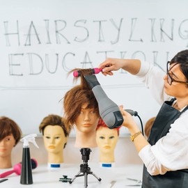 AYNEFY Mannequin Head Holder, Height Adjustable Training Tripod Stand Metal Wig Display for Hairdressers, Hair Stylists, Cosmetologists, Salons and Cosmetology School Students (Silver)