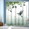 NEJLCTOROUS Shower Curtain, 180 x 180 cm, Green Leaves, Waterproof