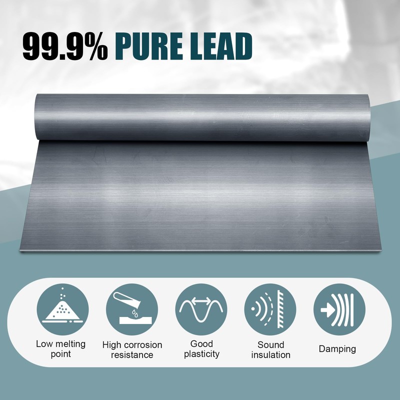 Hicarer 2 Pcs Lead Sheet Lead Sheeting 12 x 12
